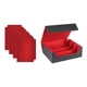 thumbnail image 5 of Caja para baraja de cartas coleccionables de cuero sintético resistente con cierre magnético negro rojo, 5 of 9