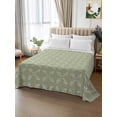 thumbnail image 2 of Sage Green Queen Size Flat Sheet, Wrinkleproof & Fadeproof Cooling Flat Bed Sheet Only, Geometric Flower Leaf Diamond Plaid Retro Breathable Soft Bedding Top Sheets 90 x 102 Inches, 2 of 8