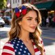 thumbnail image 4 of Independence Day Bow Hair Clip Accessory Holiday Party Red White Blue Star Striped Flag Hair Accessory Side Clip, 4 of 6