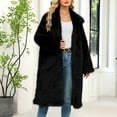 thumbnail image 2 of Stichou Womens Winter Faux Fur Long Coat Oversize Fuzzy Long Outerwear Fashion Luxury Warm Jacket Overcoat Black XL, 2 of 7