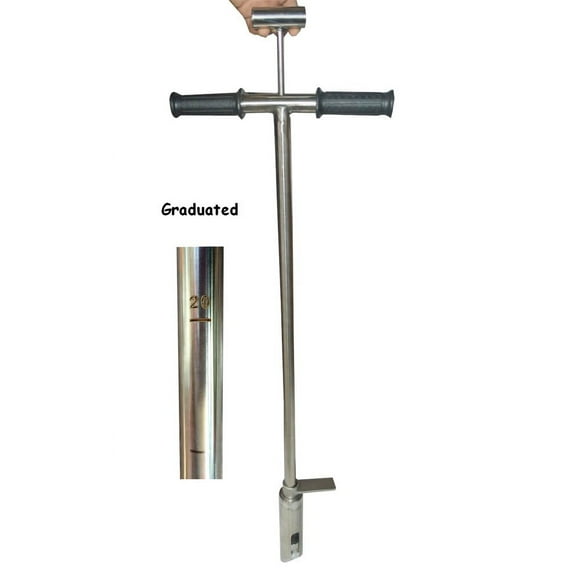 INTBUYING 8" Soil Probe Sampler with Sample Ejector Stainless Steel Gator Probe Step Tube