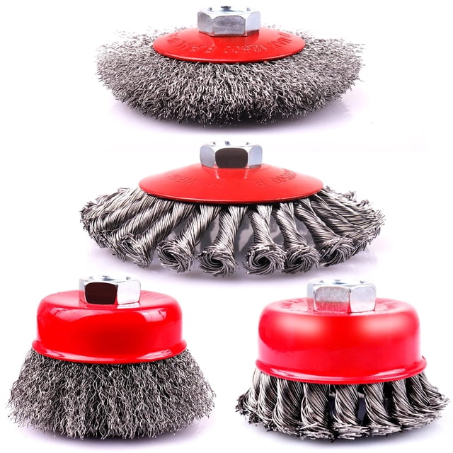 Juego de cepillos de alambre LSTOPGO, paquete de 4 para amoladora angular de 4.5 pulgadas