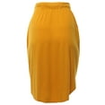 thumbnail image 4 of A2Y Women's Elastic Waist Self Tie Tulip Hem Side Pocket Skirt Dark Mustard 4XL, 4 of 5