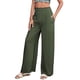 thumbnail image 1 of Gibobby pantalones termicos mujer Pantalones rectos de talle con pliegues para mujer Pantalones de pierna ancha Pantalones sueltos casuales para mujer (Verde, L), 1 of 4