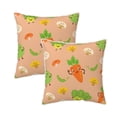 thumbnail image 1 of Velvet Decorative Throw Pillow Covers Set of 2, Soft Square Cushion Cover with Invisible Zipper Cute Vegetables Printing, 18"x18", 1 of 7
