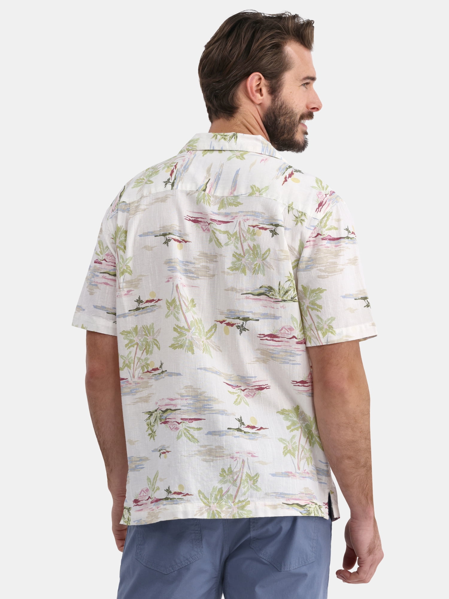 George Men's and Big Men’s Camp Shirt, Sizes S-3XL