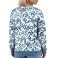 thumbnail image 4 of Cardigan Sweaters for Women Casual Button Down V Neck Knit Cardigans Sweater Fall Floral Print Boho Long Sleeve Clothe 07-Sky Blue L, 4 of 4