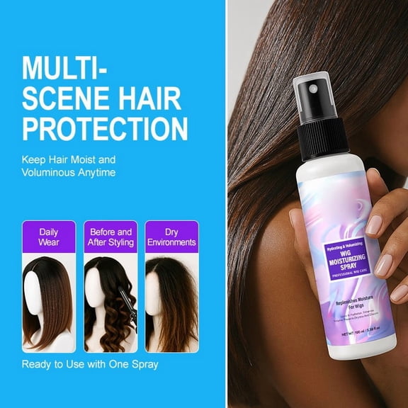 FSTDelivery Wig Styling spray- 100ml Synthetic Hair Care, Dry Volume Booster, Shine & Anti-Frizz Formula | Wig sprayfor Extensions Wigs, Travel Size