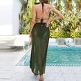 thumbnail image 4 of MSJUHEG Swimdress for Women,Tummy Control Swim Dresses,Wrap Swimwear,Skirt Bathing Suits for Women,Beach Crochet Knit Sets,Swimsuits for Women with Skirt,Skirt Bathing Suit Army Green L, 4 of 6