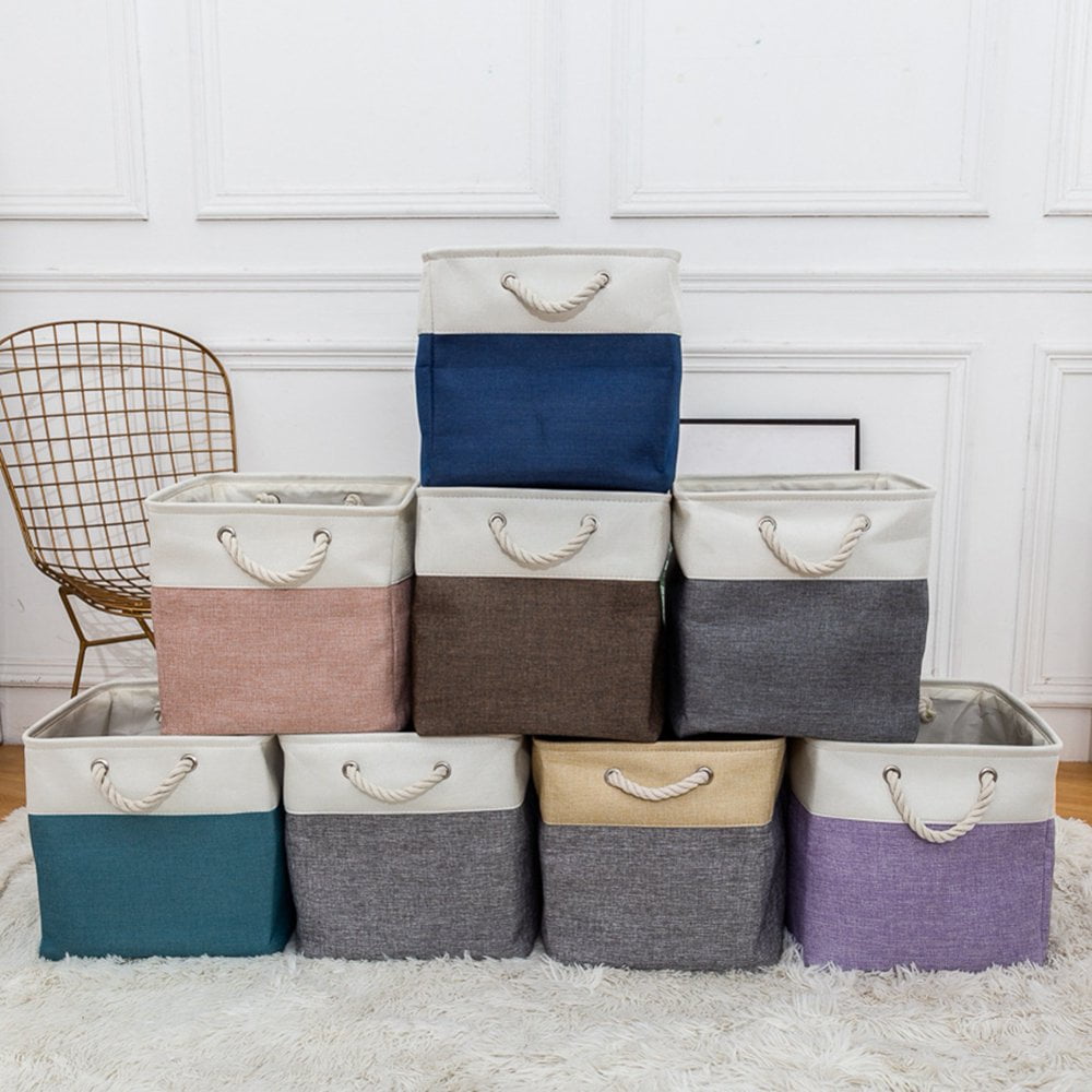 Panier De Rangement Pliable En Feutre Pour Jouets De Chien - 38x25x18 Cm, Poignée En Bois, Rangement Multifonction