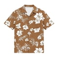 thumbnail image 5 of LEKWK Boys Button Down Hawaiian Shirts Kids Short Sleeve Tropical Print T-Shirt Lightweight Breathable Summer Tops Beach Vacation Holiday Resort Wear, 5 of 8