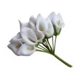 thumbnail image 2 of 12pcs Mini Calla Lily Artificial nupcial de la boda flores falsas decoración del partido ramo PE Real Touch flor (blanco), 2 of 5
