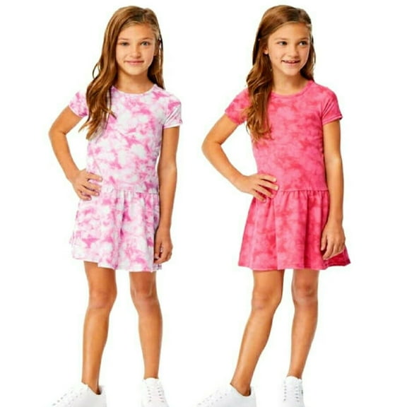 32 Degrees Cool Girl's Ultra Soft Dresses 2/Pk Pink Combo Tie Dye  (2T)