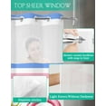 thumbnail image 4 of No Hook Shower Curtain with Snap-in Liner, Summer Beach Waterproof Fabric Bathroom Curtains, Ocean Coastal Slippers Stripes Coconut Bath Curtains & Mesh Top Window 66"x72", 4 of 6
