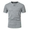 thumbnail image 2 of pstuiky Camisas de manga corta para hombre, Camiseta de manga corta con cuello redondo y estampado liso para hombre ropa de hombre l, 2 of 7