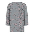 thumbnail image 4 of CYMMPU Spring Tops V Neck Fall Trendy Shirts Loose Fit Tunic Tops Boho Blouses for Women Dressy Casual 3/4 Sleeve Floral Printed Business Elegant Work Tops T-Shirts L, 4 of 5