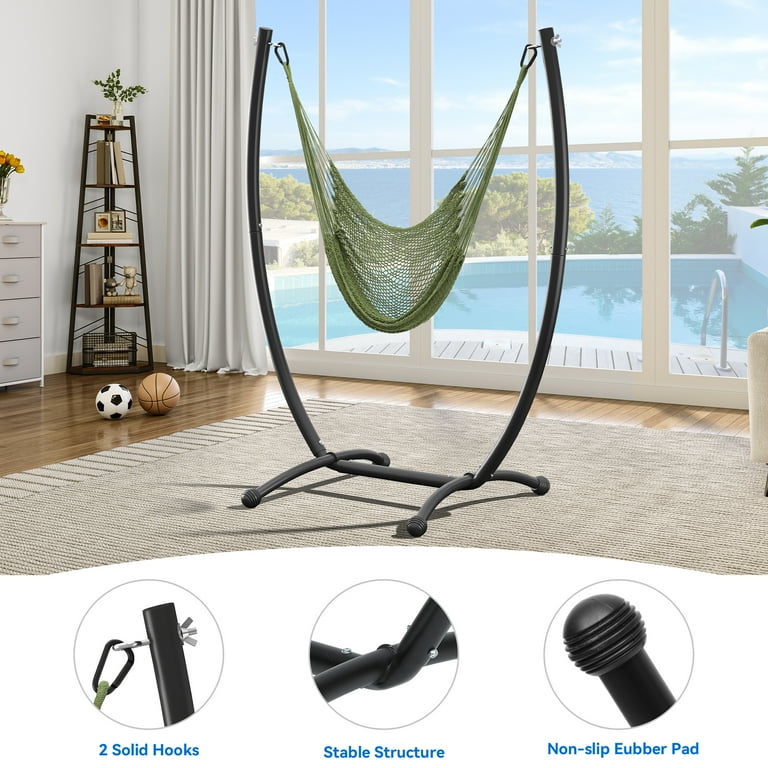 ハンモック Double Cotton Hammock with Stand (9ft/280cm) - Oasis