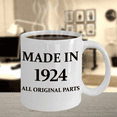 thumbnail image 2 of 1924 birthday gifts for men cd & women, 97th Birthday Gifts - Made in 1924 All Original Parts - White Porcelain Coffee Mug 11 oz, 2 of 2