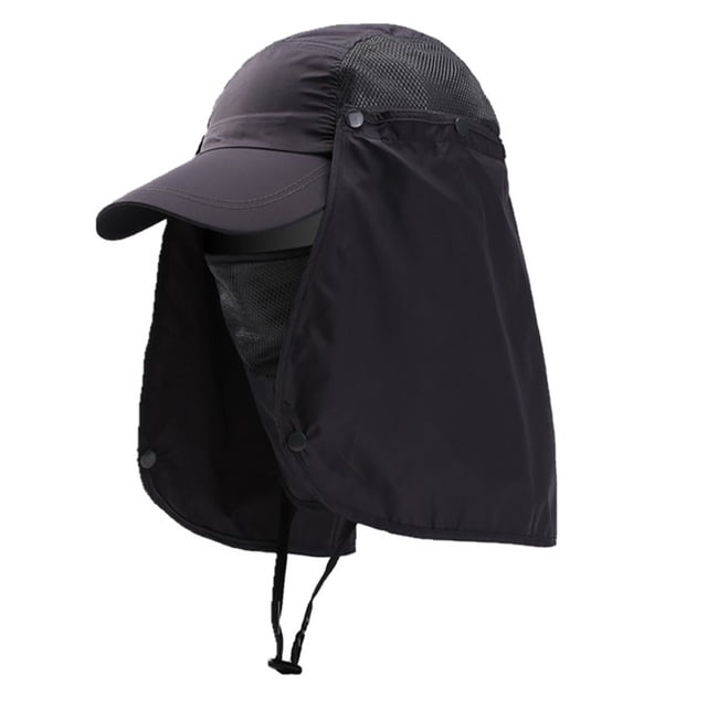 Chapeau de Visière de Sport Extérieur Randonnée Protection Visage Cou Pêche Protection Solaire