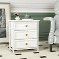 thumbnail image 4 of Resenkos 3-Drawer Nightstand Set of 2 Bedside Table Living Room Small Dresser, 20" Tall, White, 4 of 7