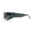 thumbnail image 6 of Gothic Bold Edgy Thorn Stud 90s Sporty Wrap Plastic Punk Sunglasses Grey, 6 of 8
