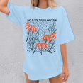 thumbnail image 5 of Graphic Tees for Women T-Shirts Oversized Graphic Print Shirts for Women – Casual Tops Tee with Artwork Blue M, 5 of 5