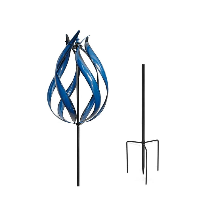 Ice Blue Flame Wind Spinner Kinetic Weather Yard Art Fire Garden Sculpture Decor Ice Blue Flame Wind Spinner Kinetic Weather Yard Art Fire Garden Sculpture Decor