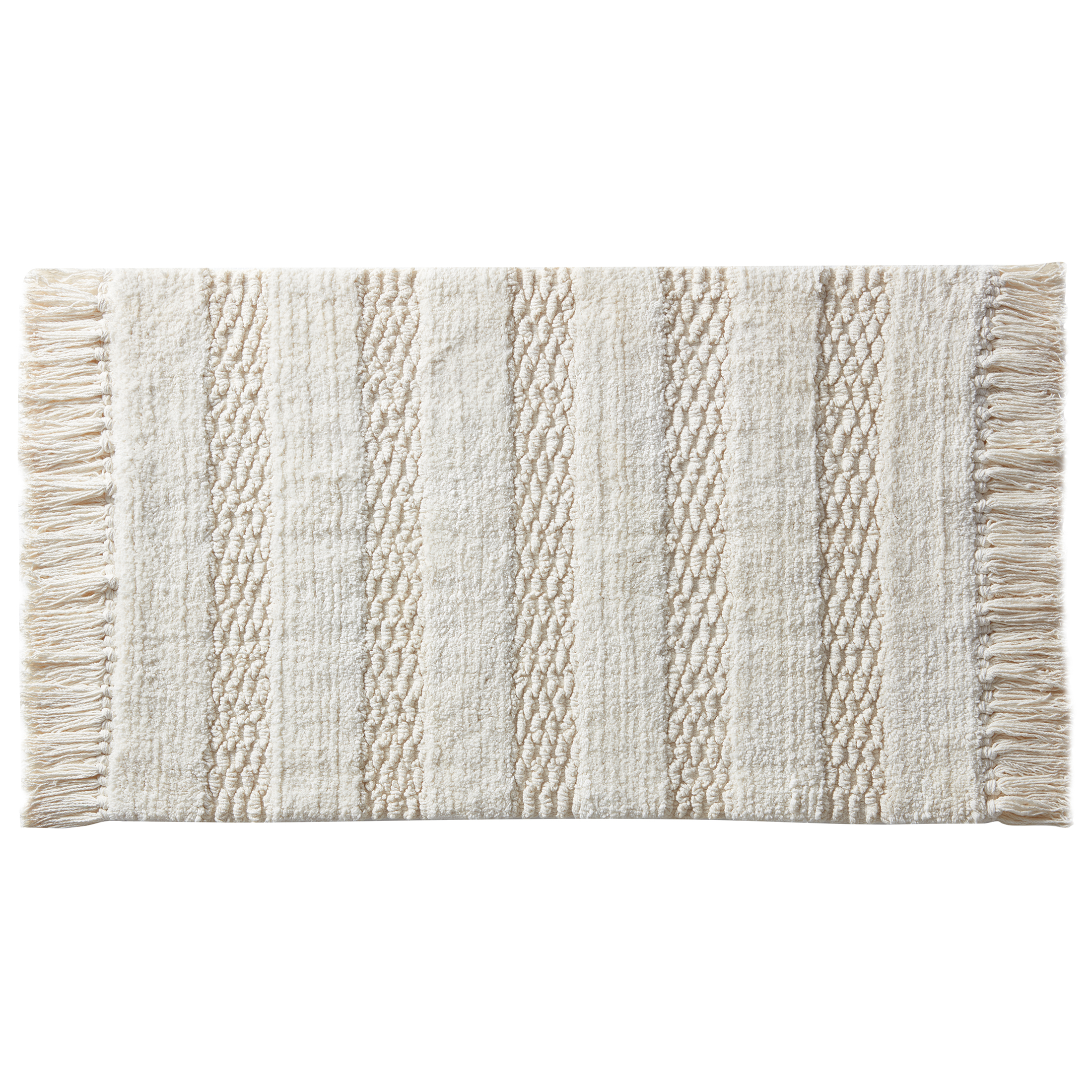 My Texas House Lancaster Fringe Cotton Bath Rug , Ivory, 20" x 32" - image 2 of 6