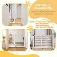 thumbnail image 4 of PawHut Wooden Freestanding Pet Gate Adjustable w/ Door Lock Safe Barrier White, 4 of 9