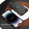 thumbnail image 4 of Funda para iPhone 14 Plus, protección contra caídas, aluminio, metal, madera, parachoques, marco, cubierta, a prueba de golpes, protección contra caídas, a prueba de golpes, 4 of 5