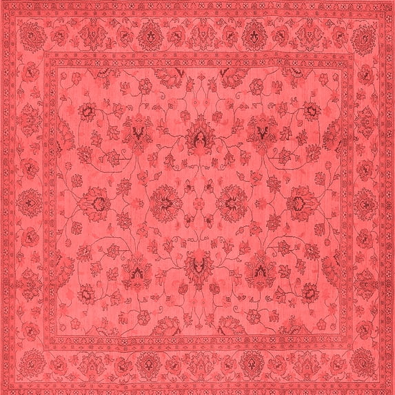 Ahgly Company Indoor Square Oriental Red Traditional Area Rugs, 7' Square