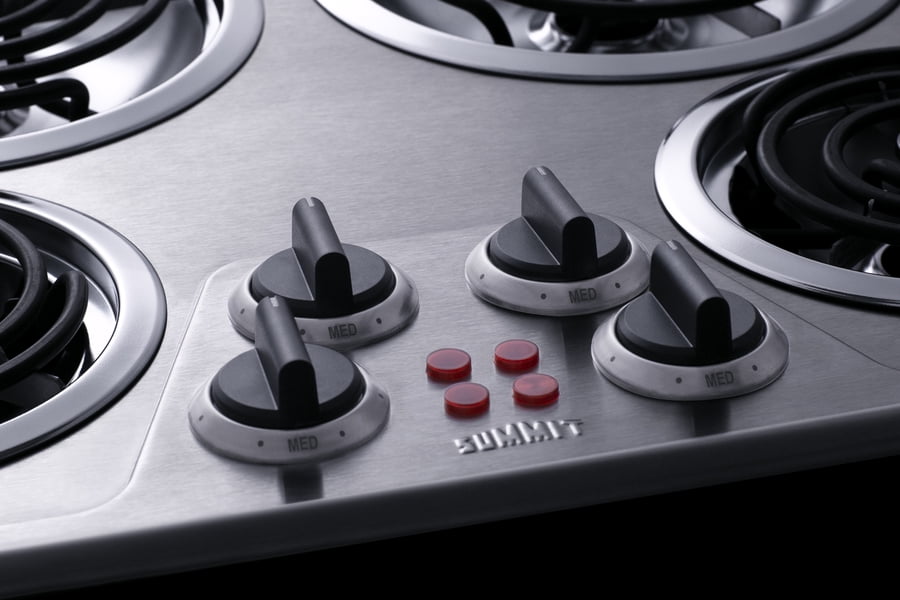 24" Wide 240V 4-Burner Coil Cooktop