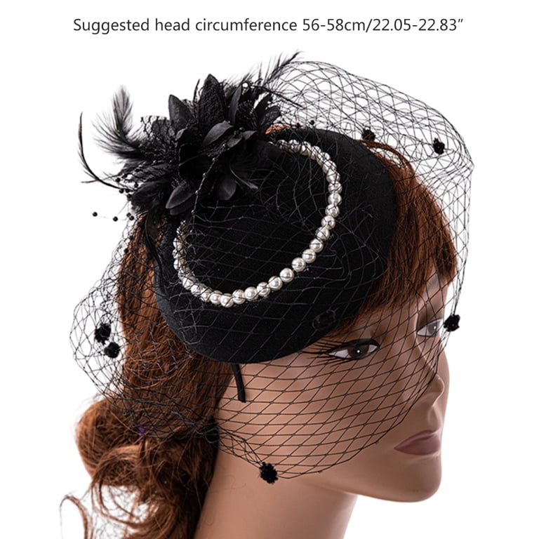 WINDLAND Women Fascinator Headband Derby Pillbox Hat  display picture 2