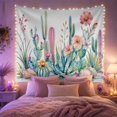 thumbnail image 2 of Cactus and Succulent Garden Scene Whimsical Watercolor for Plant Lovers Botanical Wall Art Housewarming Gift Tapestry Wall Hanging for Bedroom and Living Room, 2 of 7
