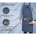 thumbnail image 5 of Ruvanti Aprons for Men, Women with Pockets Cotton Enrich Durable Large XXL size for Kitchen, Workshop, BBQ, Chef Apron, 5 of 6
