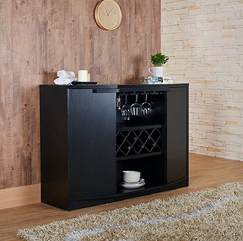 Wine BAR Buffet and Storage Cabinet with Center Glass and ...
