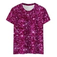 thumbnail image 4 of Women's Sparkly T-Shirts Carnival Printed Short Sleeve Round Neck Tunic Tops 2026 Trendy Casual Classic Fit Pullover Tees, 4 of 4
