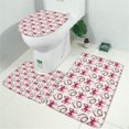 thumbnail image 2 of Pink Baseballs and Bows Pattern Bathroom Rugs Sets 3 Piece,Toilet Cover Set,Absorbent Non Slip Bathroom Mats Sets with U-Shaped Contour Rug Toilet Rug Set, 2 of 5