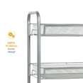 thumbnail image 3 of 17" x 10" x 24.5"3-Tier Rolling Kitchen Utility Storage Carts with Wheels, Durable Steel Frame Mesh Rolling Storage Cart, Laundry Cart Hold Detergent Bottles and Laundry Detergent, 66lbs, S13755, 3 of 7