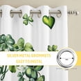 thumbnail image 6 of St Patrick's Day Kitchen Curtains Window Panels, Green Lucky Shamrock Wreath Spring Vintage Insulated Window Treatment Curtain, Grommet Curtains for Bedroom/Living Room/Bathroom, 2 Piece 42"Wx63"L, 6 of 8