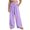 Purple, variant on Ticikt Girls Solid Wide Leg Pants, Drawstring Elastic Waist Casual Loose Fit Long Trousers with Side Pockets for Kids,Brown