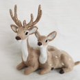 thumbnail image 4 of Flocking Realistic Deer Statue PE Compact Delicate Deer Figurine Office Decor, 4 of 9