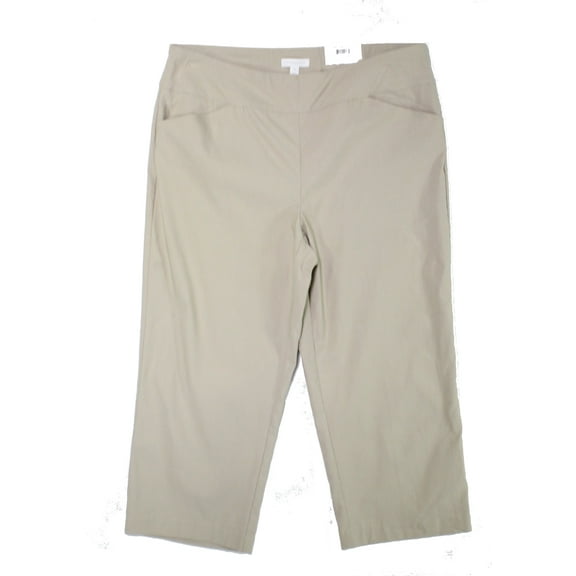 Charter Club Womens Pants Sand Cropped Pull-On Stretch