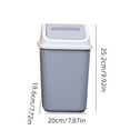 thumbnail image 4 of Kumdkd 9.2 Inch Slim Trash Can with Lid - Press Pop-Up Bathroom Garbage Bin, Space-Saving Small Wastebasket for Toilet/Office/Bedroom, Odor-Proof Gray Plastic Bin (1 Pack), 4 of 7