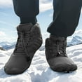 thumbnail image 5 of Mens Barefoot Snow Boots Winter Warm Fur Lined Hiking Boots Minimalist Waterproof Non-slip Cotton Shoes Gray 11.5 US, 5 of 7