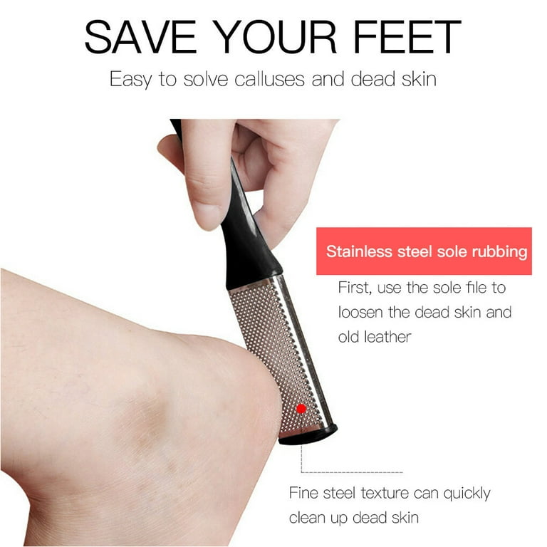 ROBOT-GXG Foot Scraper for Dead Skin - Professional Pedicure Rasp Foot File  Cracked Skin Corns Callus Remover Stainless Steel Foot Rasp with Plastic  Handle for Extra Smooth and Beauty Foot 