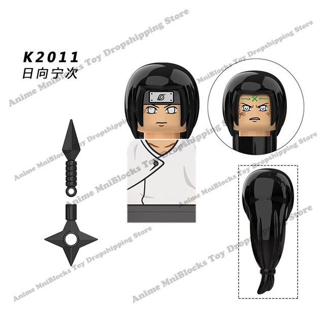 Bloques de construcción de Naruto Sasuke Kakashi Akatsuki para niños, Mini figuras de acción de dibujos animados de Anime, juguetes de montaje de cabezas, regalos de cumpleaños qym unisex