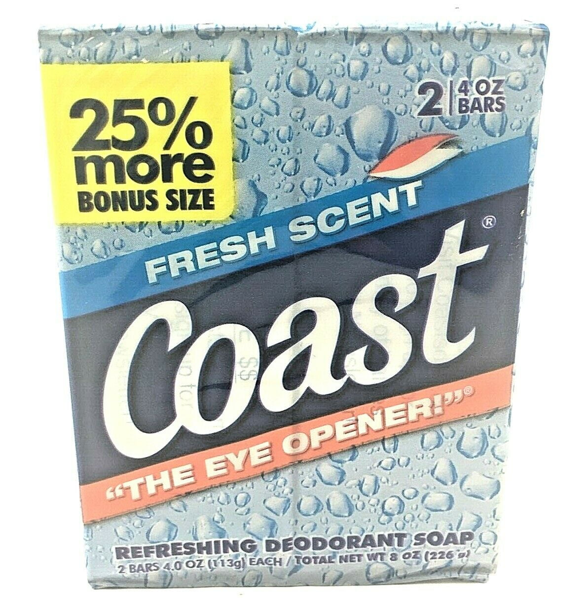 Fresh Scent Coast The Eye Opener Refreshing Deodorant Soap 2 Bars 4 oz Each