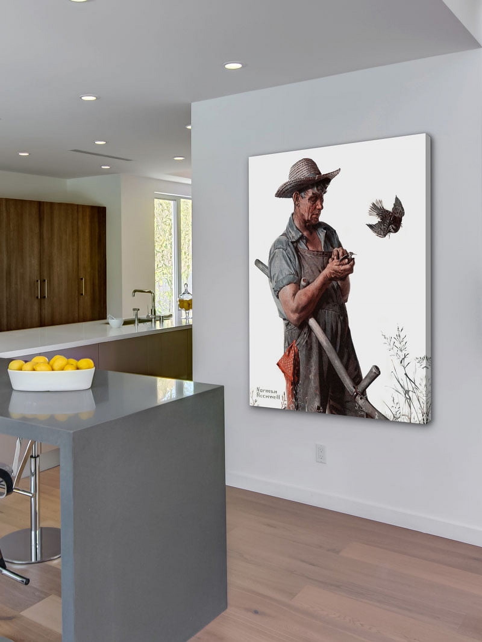 Marmont Hill 'Farmer And The Bird' by Norman Rockwell Painting Print on Wrapped Canvas