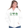 thumbnail image 4 of Peace Love Irish St Pattys Day Clover Zip Hoodie Sweatshirt Women Brisco Brands X, 4 of 6